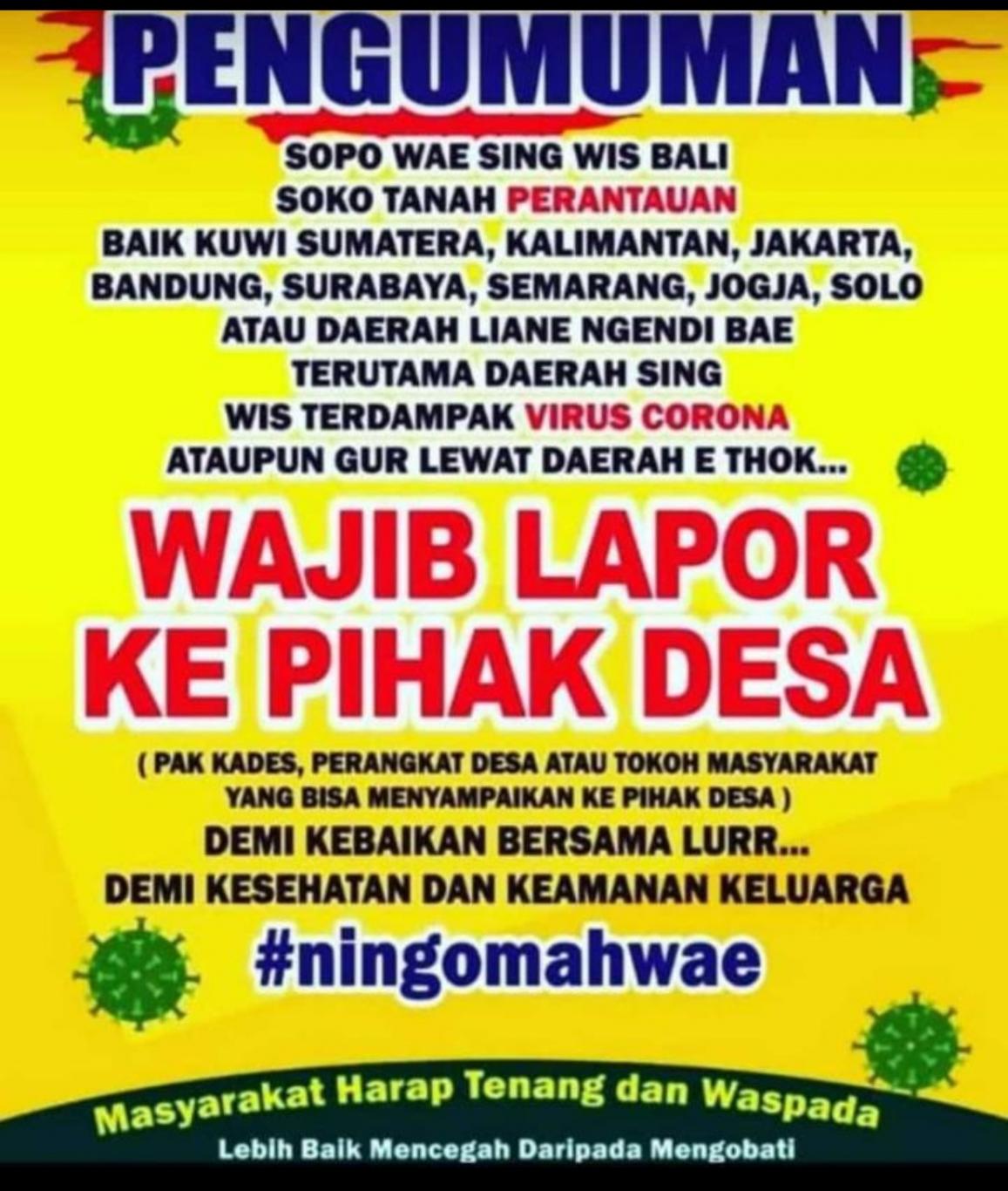 Himbauan Untuk Warga Masyarakat Mengenai Covid-19